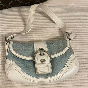 Coach Stylish White and Blue Women's Bag